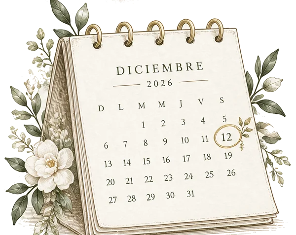 Calendario de diciembre 2026 con el 12 marcado